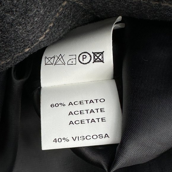 Donna Enrica Size 28 Gray Grey Wood Blend Jacket Coat - Picture 8 of 9